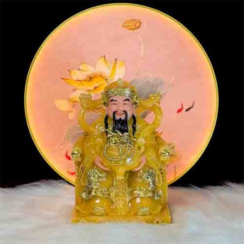 Tượng Thần Tài Thần Tiền Đá Thạch Anh Cao Cấp T009
