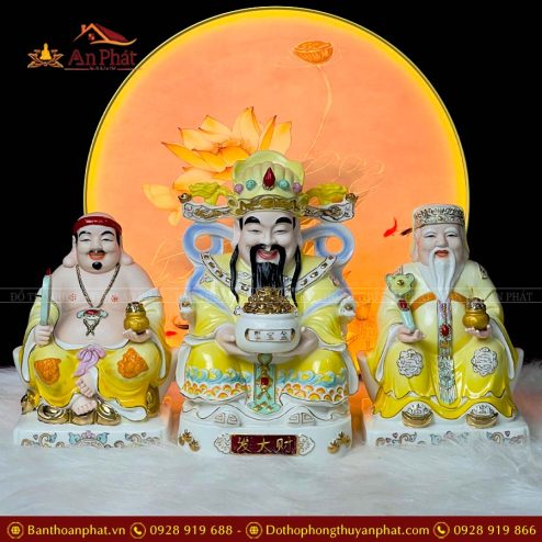 tuong than tai tho dia cao cap bo 3 ong su duc hoa vang t040 5