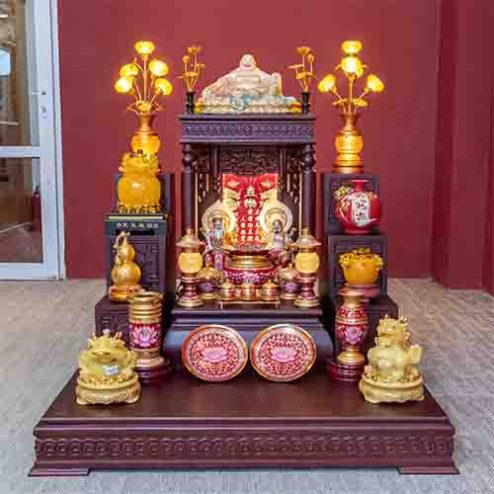 Bàn Thần Tài Ông Địa Gỗ Hương Đồ Thờ Nhập Khẩu TT1830