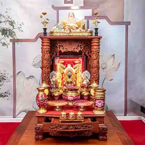 Bàn Thần Tài Thổ Địa Đồ Thờ Hợp Kim Đồng Đỏ TT1835