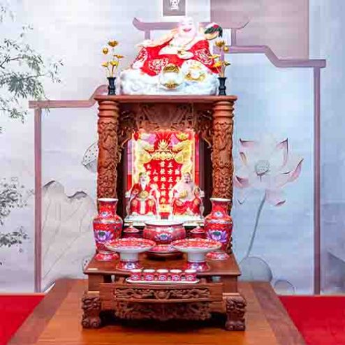 Bàn Thờ Thần Tài Thổ Địa Gỗ Hương Cao Cấp TT1838