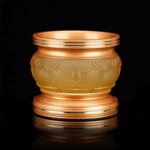 Bát Hương Lưu Ly Viền Hoa Miệng Đồng Cao Cấp DT308