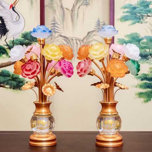 Đèn thờ lưu ly bình thủy tinh DTD1308 An Phát