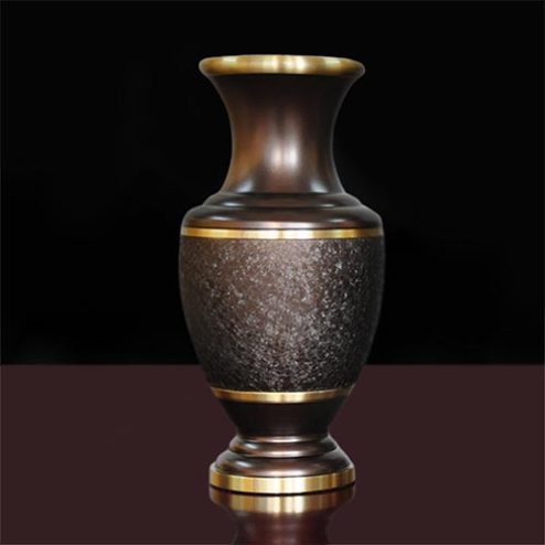Lọ Hoa Đồng Vân Đá Đen Sần Cao Cấp DT318