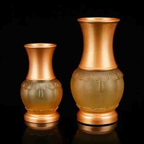 Lọ Hoa Lưu Ly Cửu Liên Bọc Đồng Viền Hoa DT311