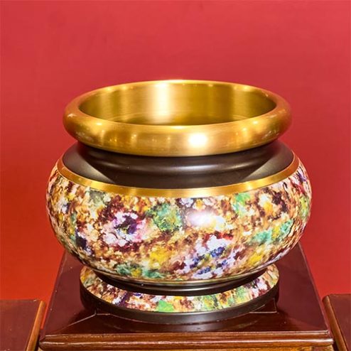 Bát Hương Đồng Hoa Văn Sắc Màu Cao Cấp DT423