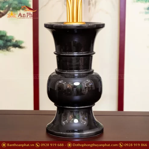 Bình Đồng Màu Đen Trơn