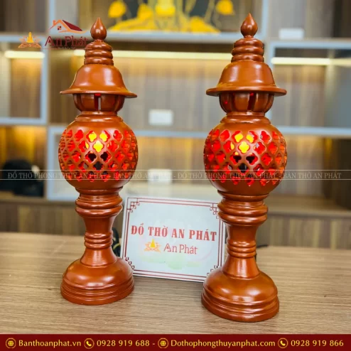 Đèn thờ điện bằng gỗ tổ ong nhiều màu DTD1490 An Phát