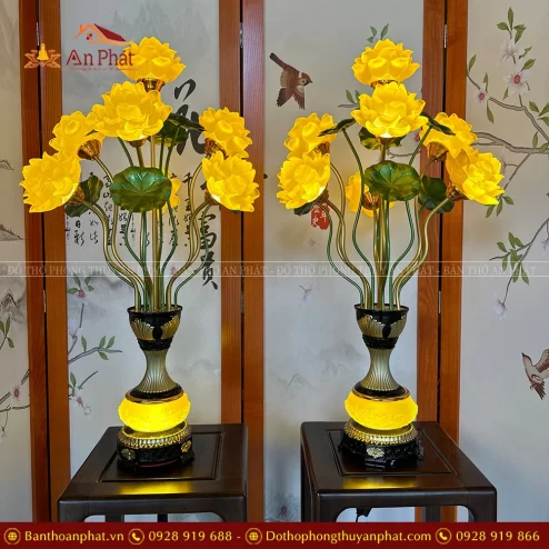 Đèn thờ điện bình hút lộc 7 bông lưu ly DTD1484 An Phát