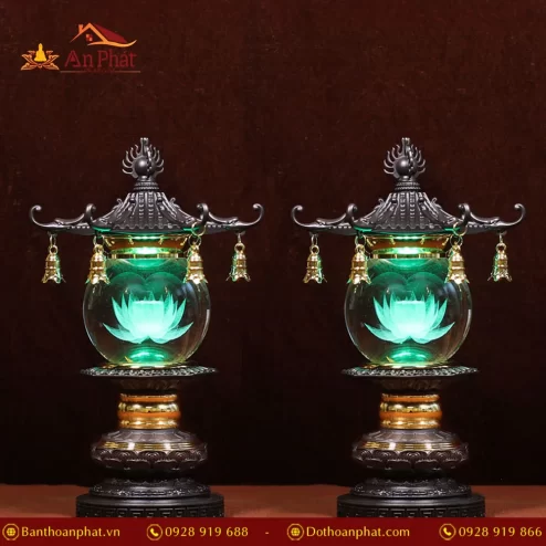 Đèn thờ điện bằng đồng nhập khẩu Đài Loan