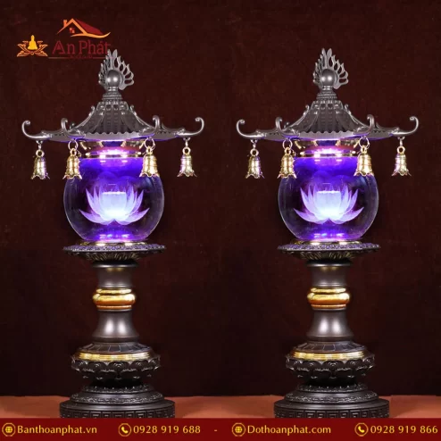 Đèn thờ điện bằng đồng nhập khẩu Đài Loan