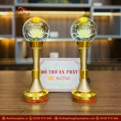Đèn thờ điện hình cầu pha lê thân hợp kim DTD1493 An Phát