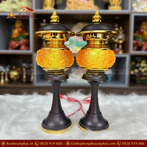 Đèn thờ điện lưu ly thân đen đổi màu DTD1473 An Phát