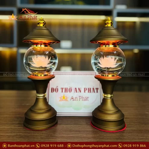 Đèn thờ điện pha lê chóp nón cao cấp DTD1469 An Phát