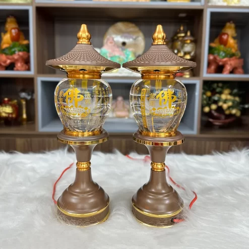 Đèn thờ điện pha lê họa tiết kinh phật DTD1475 An Phát