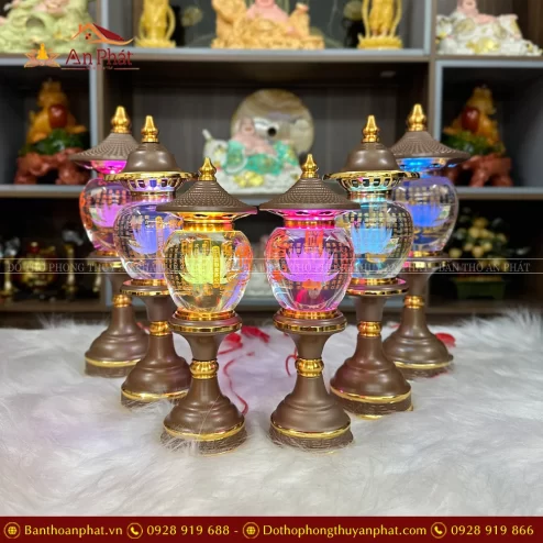 Đèn thờ pha lê đổi màu