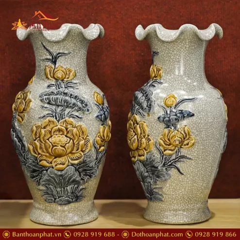 lo hoa bat trang men ran dap noi hoa sen dt70800008