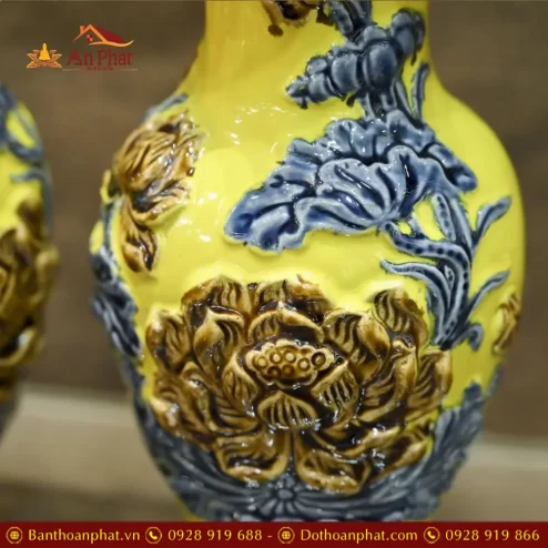 lo hoa mieng luon dap noi hoa sen gom vang bat trang dt71600001