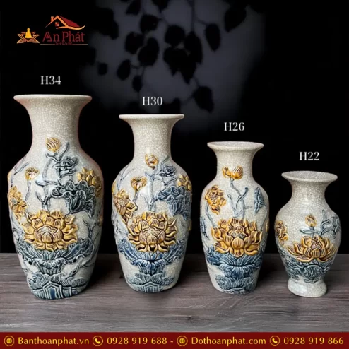 loc binh bat trang men ran dap noi hoa sen dt72100006