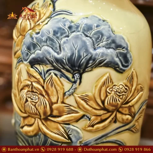 loc binh su bat trang men hoang tho dap noi hoa sen dt72600002