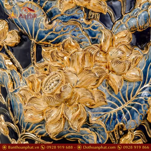 lo loc binh hoa sen ve vang cao cap xanh coban dap noi dt96000005