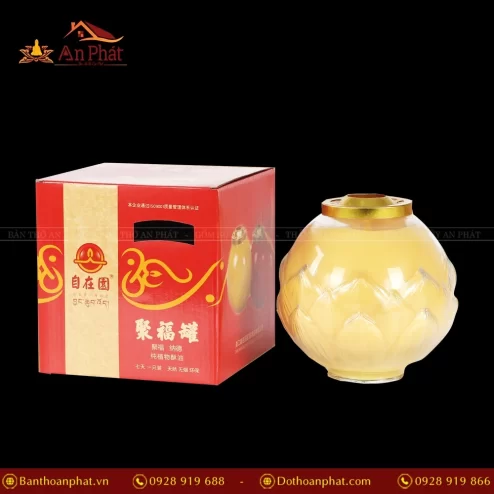 Nến Bơ Thờ Hoa Sen 3 Ngày màu Vàng DN9306 An Phát