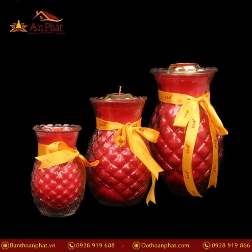 Nến Bơ Thơm Dứa 7 Ngày (Đỏ) DN9362 An Phát