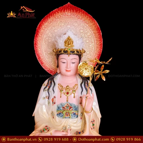 Tượng Đại thế chí bồ tát ngồi đá đẹp