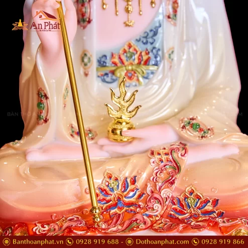 Tuong Dia Tang Toa Dai Sen Cam Loang Dat Vang T2328 7