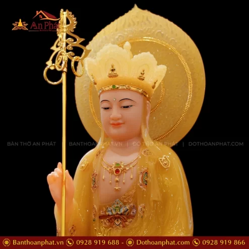 Tượng Địa tạng vương Bồ Tát ngồi đá đẹp