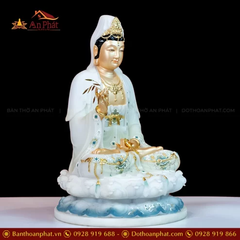 Tượng Quan Thế Âm Bồ Tát ngồi đẹp bằng đá