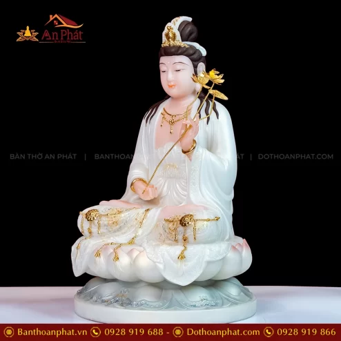 Tuong Tay Phuong Tam Thanh Toa Dai Sen Da Thach Anh Trang Vien Vang T2317 13