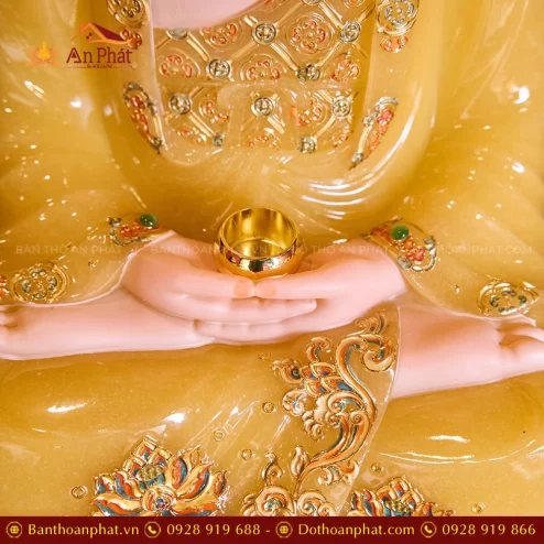 Tuong Tay Phuong Tam Thanh Toa Dai Sen Da Vang Thach Anh Co La De T2309 9