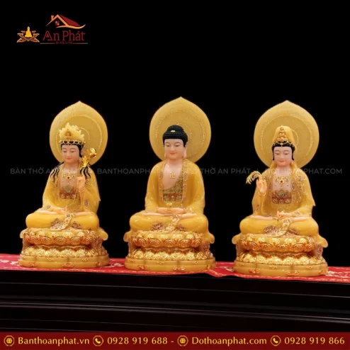 Bộ tượng Tây phương Tam Thánh đẹp