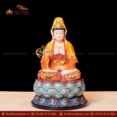 Tượng Phật Bà Quan Âm ngồi bằng đá đẹp