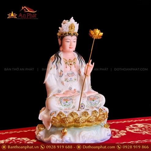 Tượng Đại Thế Chí Bồ Tát ngồi bằng đá đẹp