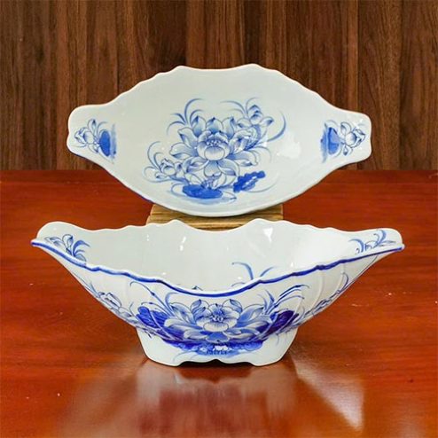 Bát Đựng Gà Thờ Men Lam Bát Tràng Sứ Cao Cấp DT1026