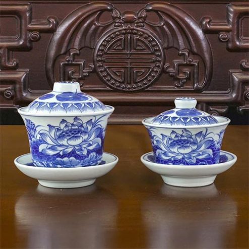 Bát Sâm Thờ Men Lam Sứ Bát Tràng Mẫu Mới DT1020