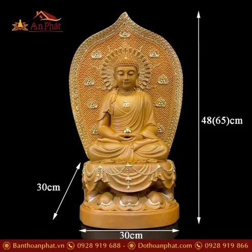 bo tuong ta ba tam thanh bang go nguyen mau mau ngoi dai sen t236300006