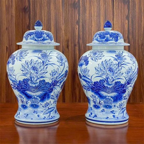 Choé Thờ Phong Thuỷ Cao Cấp Men Lam Bát Tràng DT1004