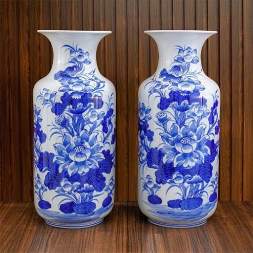 Lọ Phích Men Lam Bát Tràng Gốm Sứ Cao Cấp DT1038