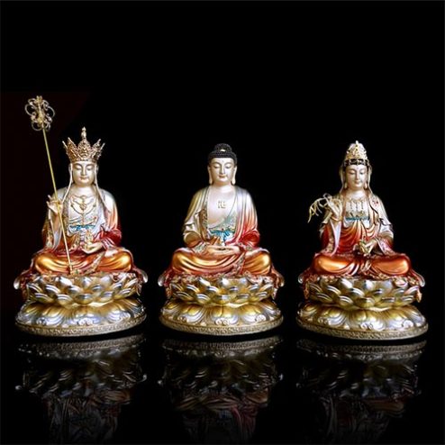 Tượng Ta Bà Tam Thánh Đồng Sơn Cổ Ngồi Đài Sen Cao Cấp T2352