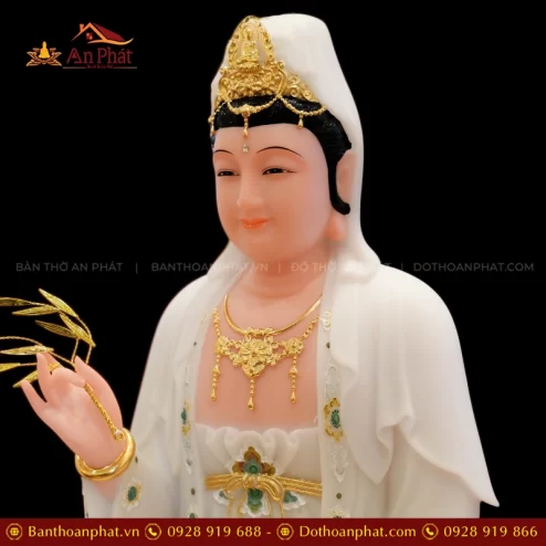 Tượng Phật bà Quan âm ngồi đá đẹp