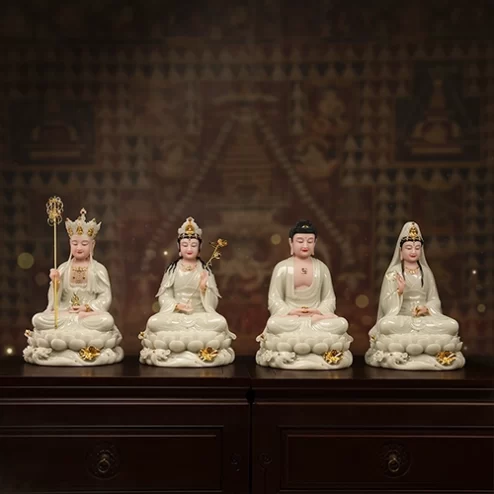 Trọn Bộ Tượng Phật Thạch Anh Men Xanh Ngọc Bảo T2424