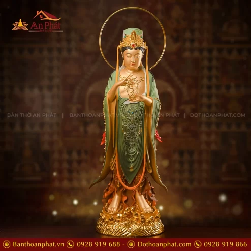 Tượng Quan Âm Ngọc Thạch phủ Đồng Tam Sắc Cổ T2407