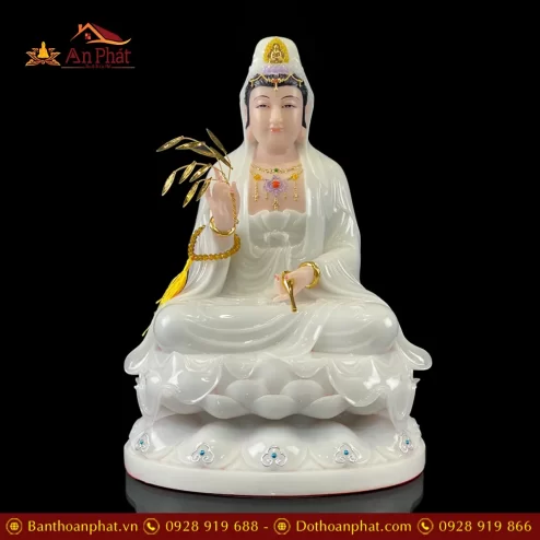 bo tuong phat ta ba tam thanh bot da trang ngoi dai sen de to t237200007