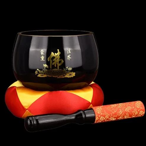 Chuông đồng đen chữ Phật nhập khẩu AK11228