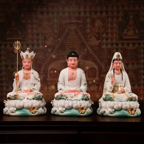 Tôn Tượng Ta Bà Tam Thánh Thạch Anh Ngọc Liên Bạch Y T2459