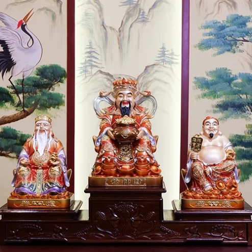 Tượng Tài Địa Ngồi Đồng Đế Vuông T2485