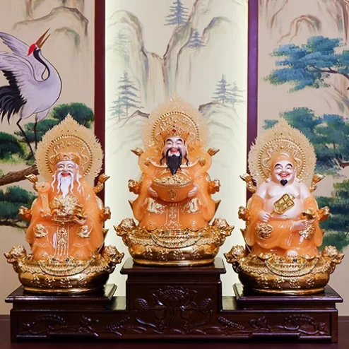 Tượng Tài Địa Song Long Ngọc Thạch Phủ Đồng Dát Vàng T2522